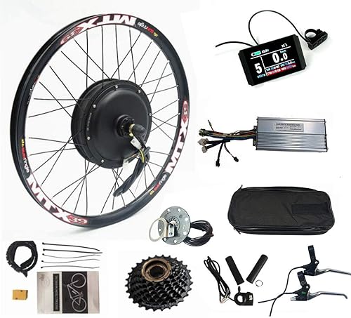 Pantalla a color, kit de conversión de bicicleta eléctrica de 52 V, 2000 W, kit de bicicleta con controlador de onda sinusoidal, volante de inercia