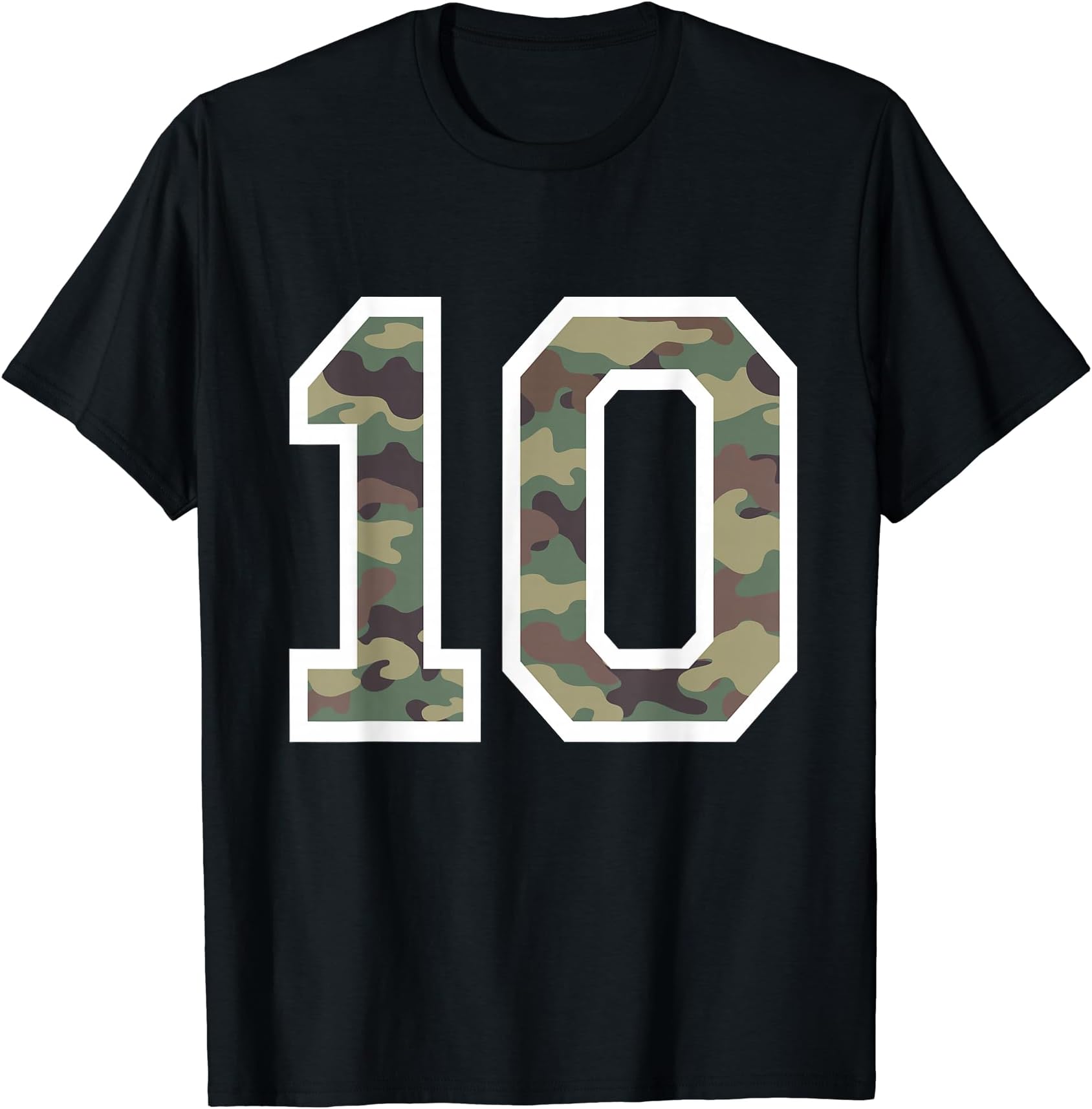 #10 ジャージ ユニフォーム バーシティ スポーツ 迷彩番号 10歳の誕生日 Tシャツ