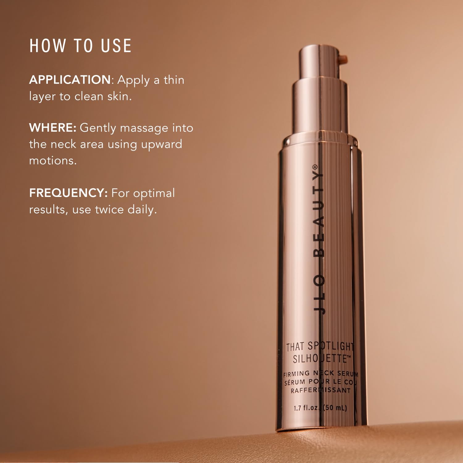 JLO Beauty That Spotlight Silhouette Firming Neck Serum, Hydrating & Sculpting Treatment with Peptides, Red Algae & Hyaluronic Acid, Dermatologist Tested, 50ml