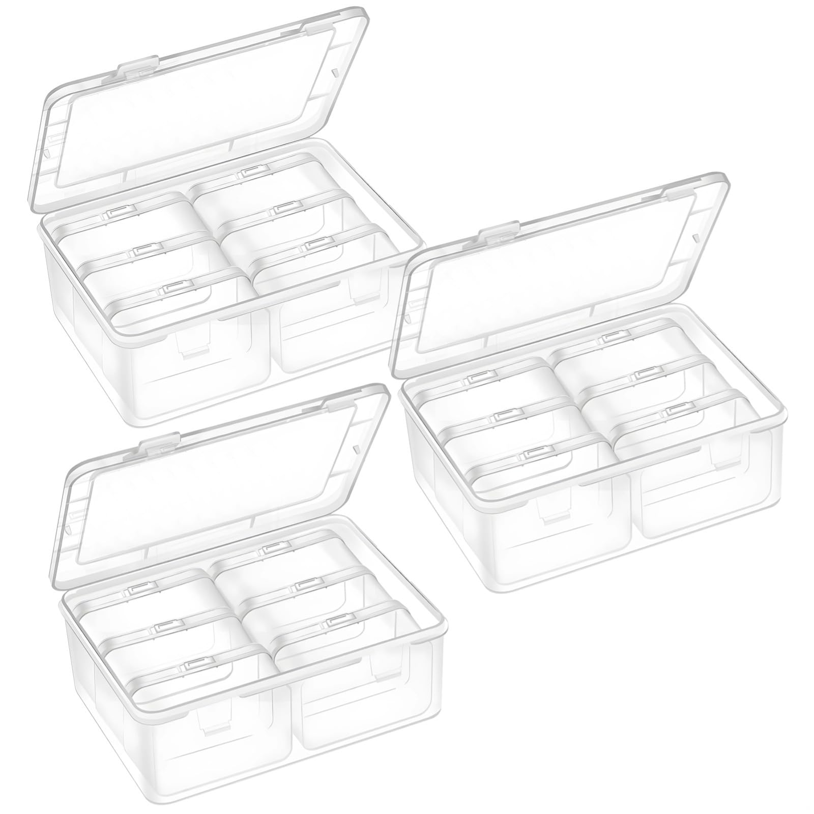 3-częściowy organizer na koraliki z 6 małymi przegródkami, przezroczysty plastikowy futerał na koraliki, biżuterię, paznokcie i rękodzieło, przenośny i wygodny w użyciu