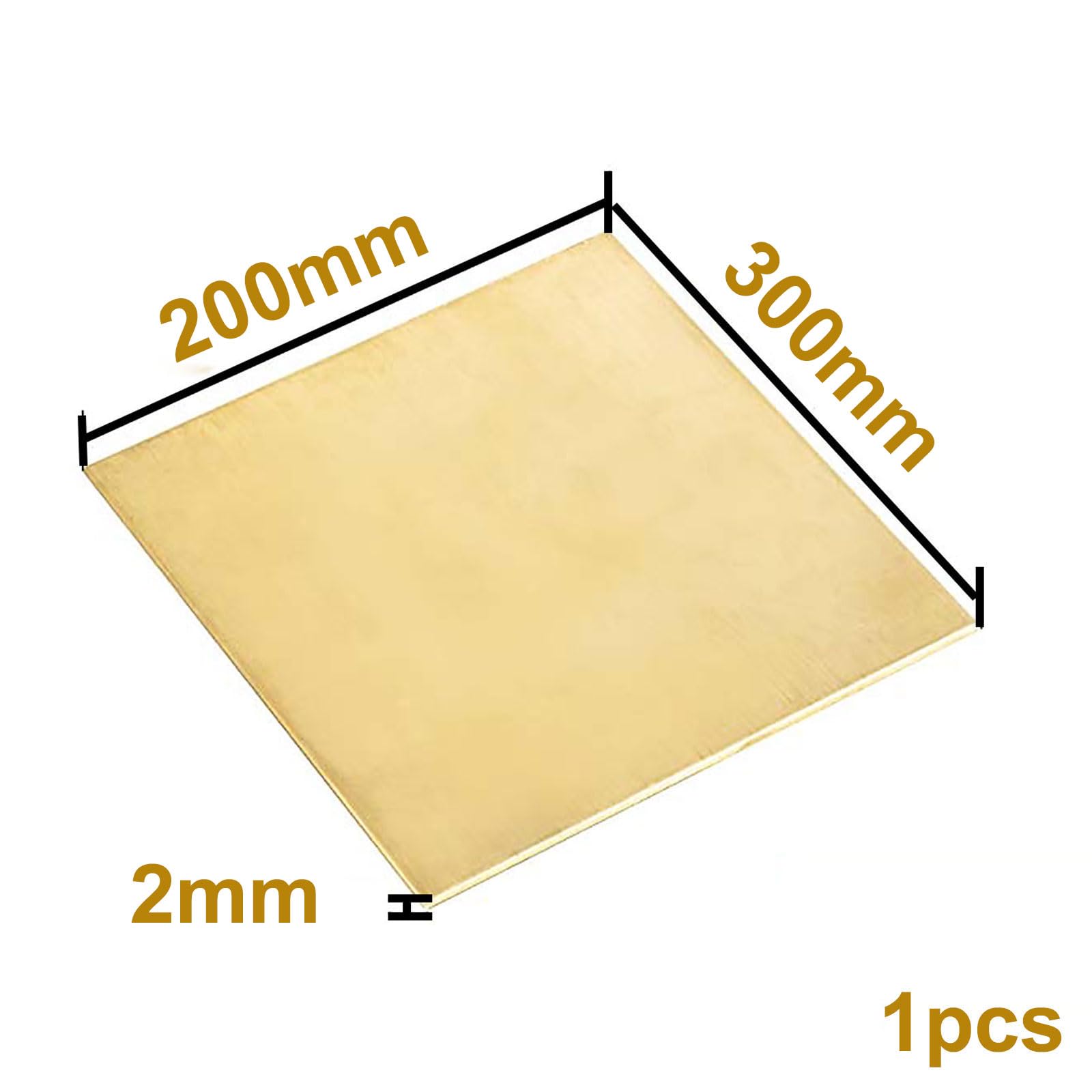 2 mm dickes Messingblech – langlebiges und vielseitiges Messingmaterial, 1 Stück(200x300mm)