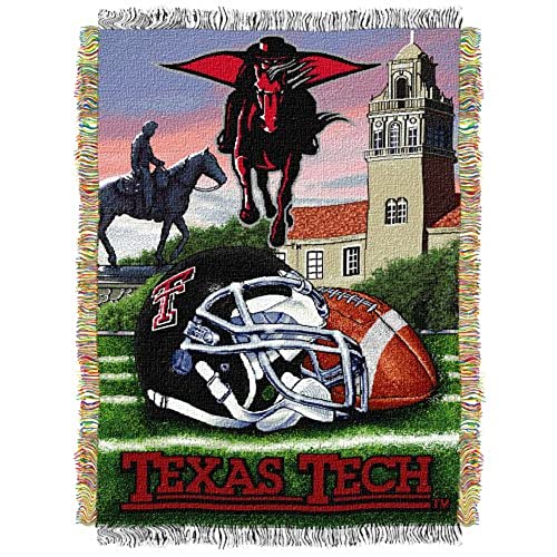 Northwest The Company NCAA Texas Tech Red Raiders Woven Tapestry Throw Blanket, 48" x 60", Home Field Advantage