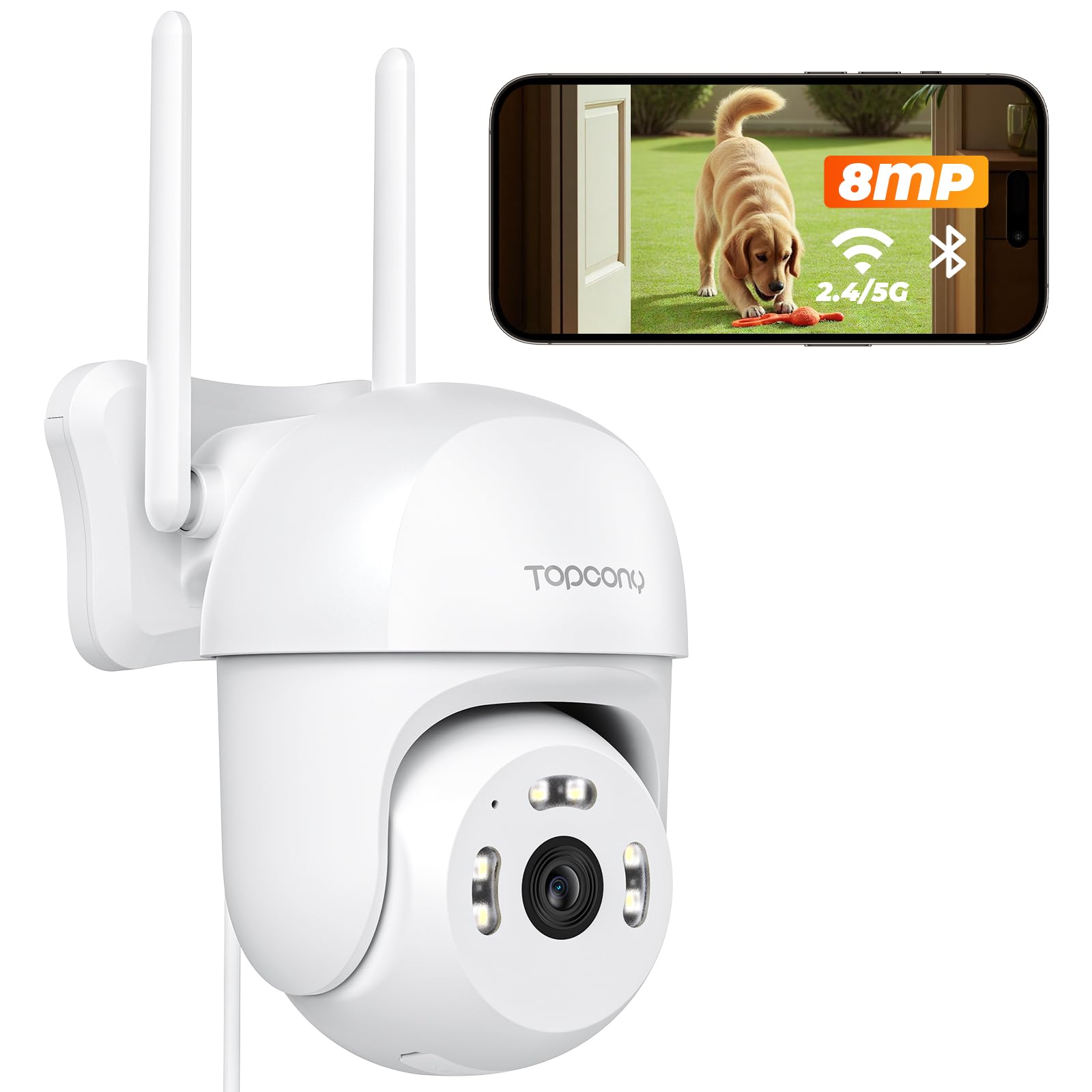 Amazon.co.jp: Topcony 防犯カメラ 屋外 800万画素 Bluetoothペア