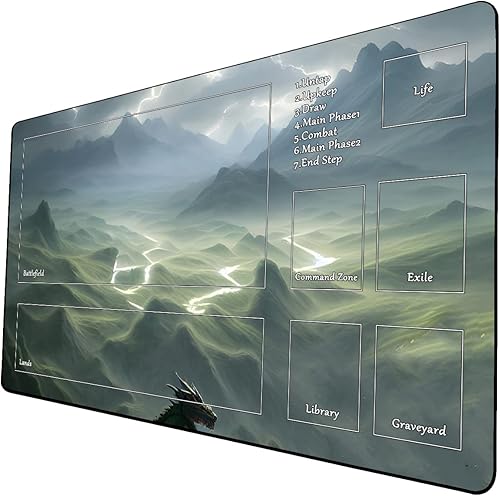Miniatura 9 de Tapete de juego de cartas coleccionables AI Painting, tapete de juego MTG, 24 x 14 pulgadas, tapete de juego MTG de alta calidad, el compañero