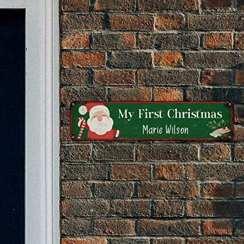 Panneau de Noël en métal vert haut de gamme - Plaque murale vintage robuste - 7