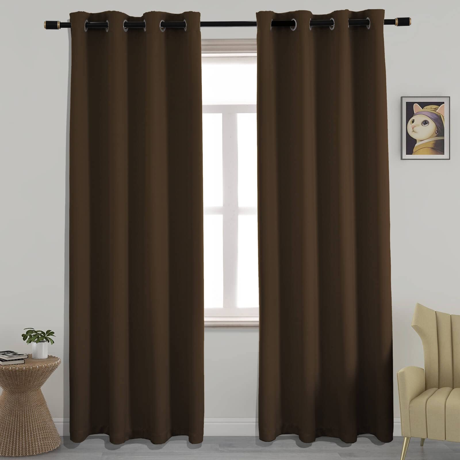YIUMULA Bedroom Curtains 2 Panel Sets Thermal Insulated Living Room