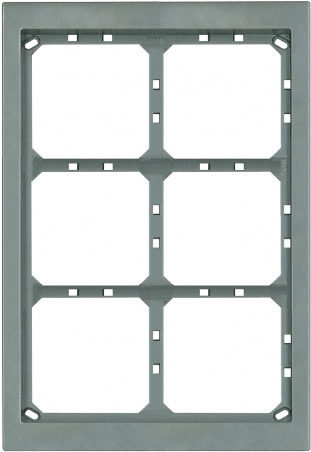 Alpha Communications MT6/2T Module Panel Frame - Titanium - 2W x 3H; Requires UPG6/2 Flush Box or APG6/2T Surface Box; Includes 6 MVRB Locking Strip; Can Be Mounted Vertically or Horizontally
