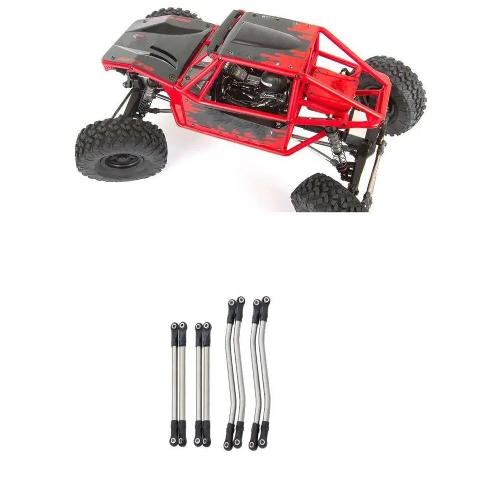 Varilla de Tracción para Axial para Capra 1/10 RC Juego De Varillas Enlace Dirección con Distancia Entre Ejes Aleación Aluminio