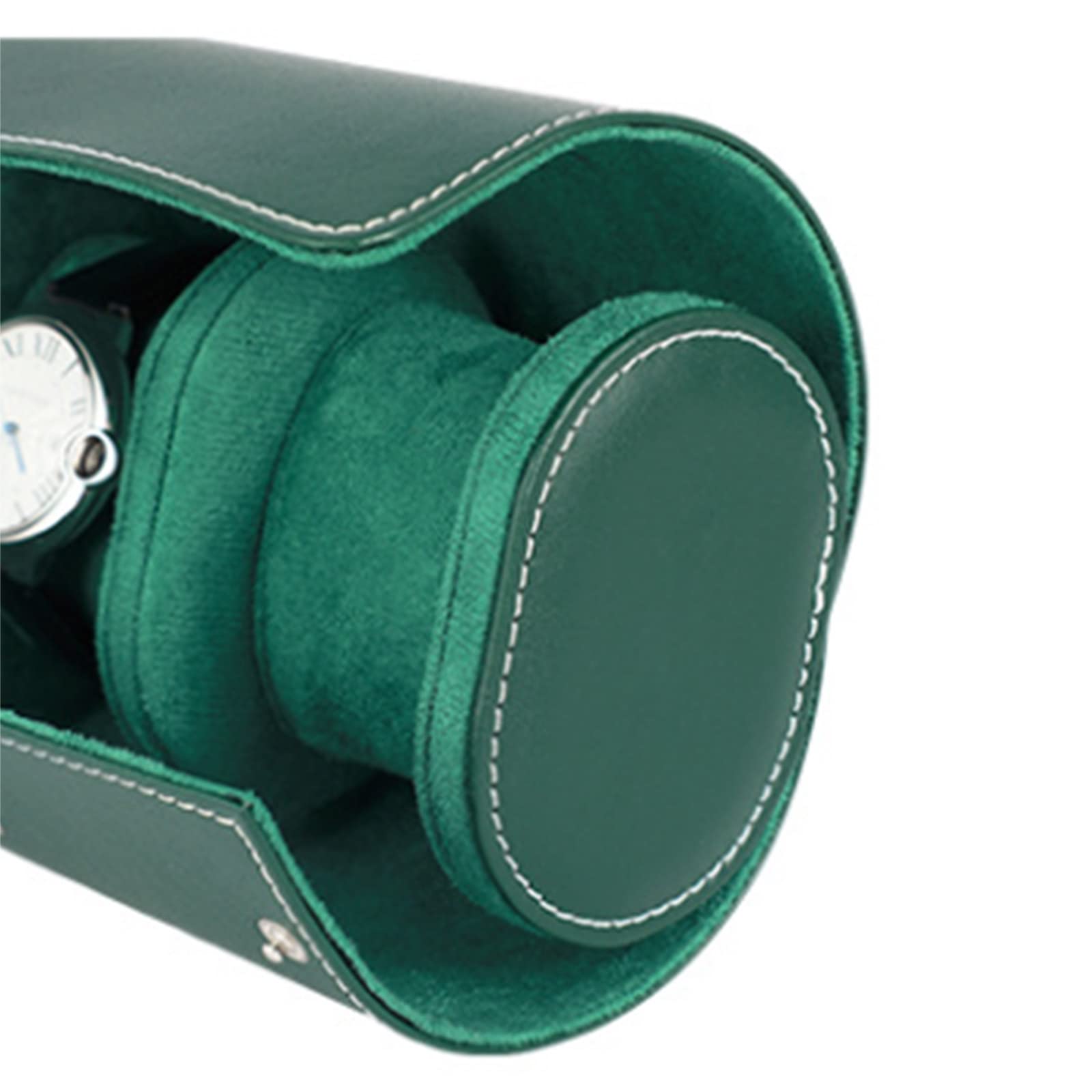 Uhrenrolle mit 3 Fächern, tragbare Vintage-Leder-Aufbewahrungsbox mit ausziehbarer Uhr