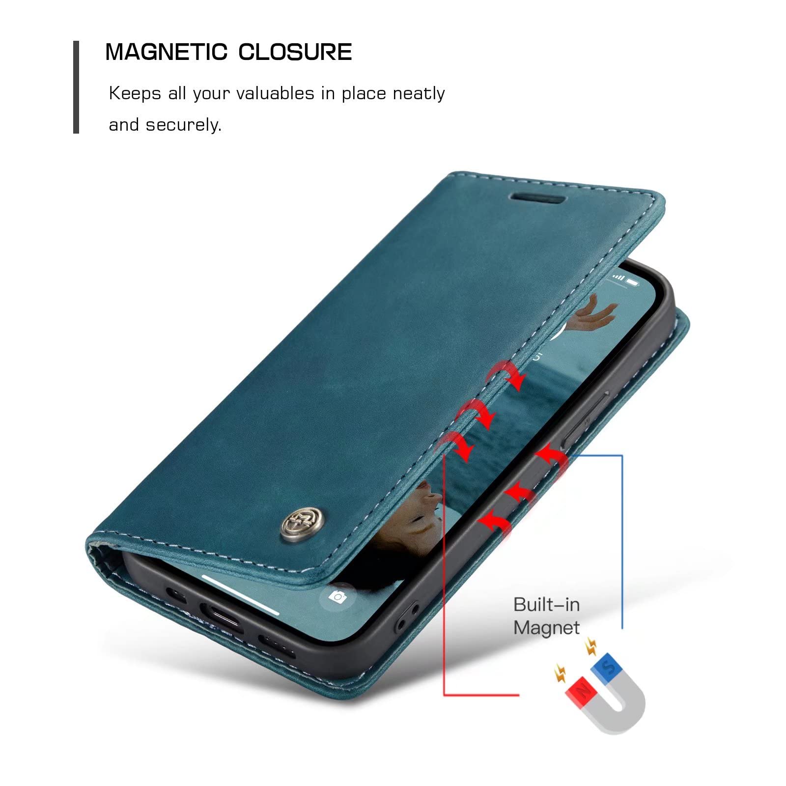 Cover per OnePlus 8T, Custodia in PU Pelle Portafoglio Flip