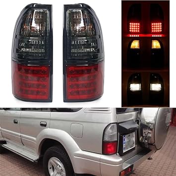 Car Tail Lights for Toyota Prado Land Cruiser 90 1997 1998 1999 2000 2001 2002 Taillight Lighting Rear Brake Turn Signal Lamp Exterior Side Tail Light Rear Fog Light Car Accessories,Left