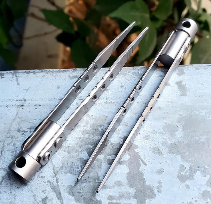 TC4 Titanium EDC Tweezers Precision Point Adjustable Tension Non-Slip Anti-Corrosion DIY & Craft Tool 91mm