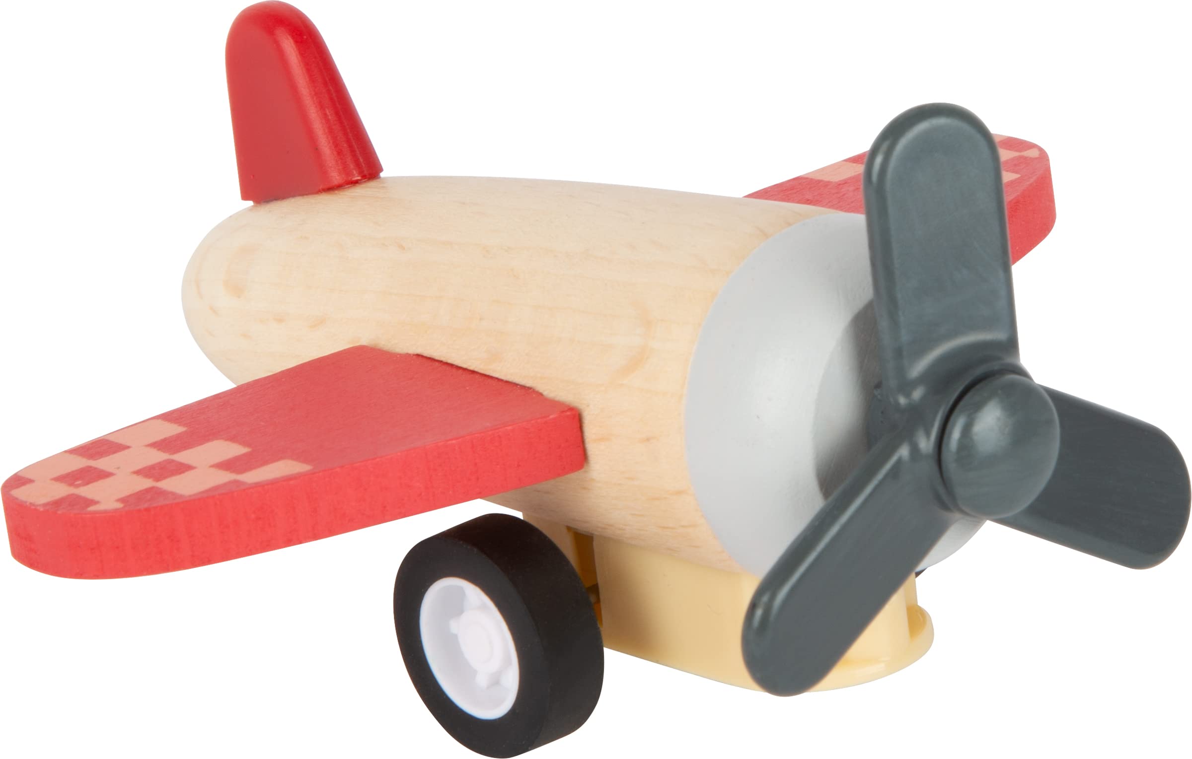 11884 Set de Aviónes y Cohete, Small Foot, con Tres Grandes voladores, Madera Resistente, a Partir Desde 12 Meses.
