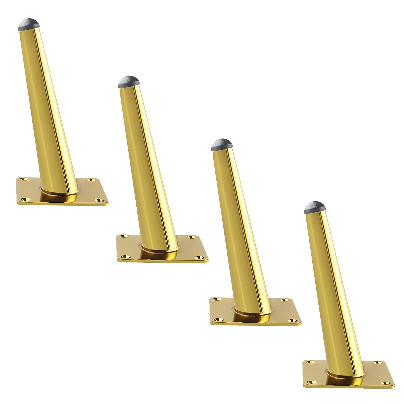 4 stks meubelpoten, schuine conische metalen poten mat goud