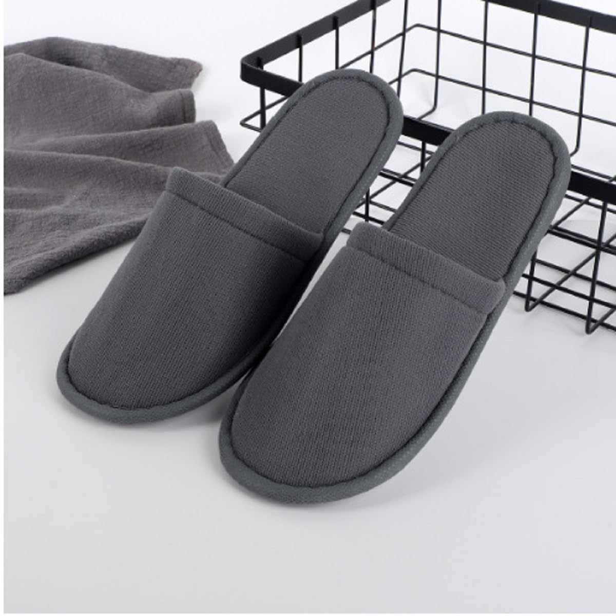 Kiuiom Ciabattine Spa Morbide,Pantofole Hotel,Ciabatte Ospiti,Pantofole in Pile Corallo Punta Chiusa Pantofole Portatili Unisex Antiscivolo per Hotel Spa Casa Viaggi