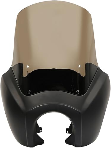 Miniatura 1 de Cubierta de carenado de faros delanteros color negro mate con parabrisas ahumado de 15 pulgadas para Harley Davidson Dyna Street Bob T-Sport