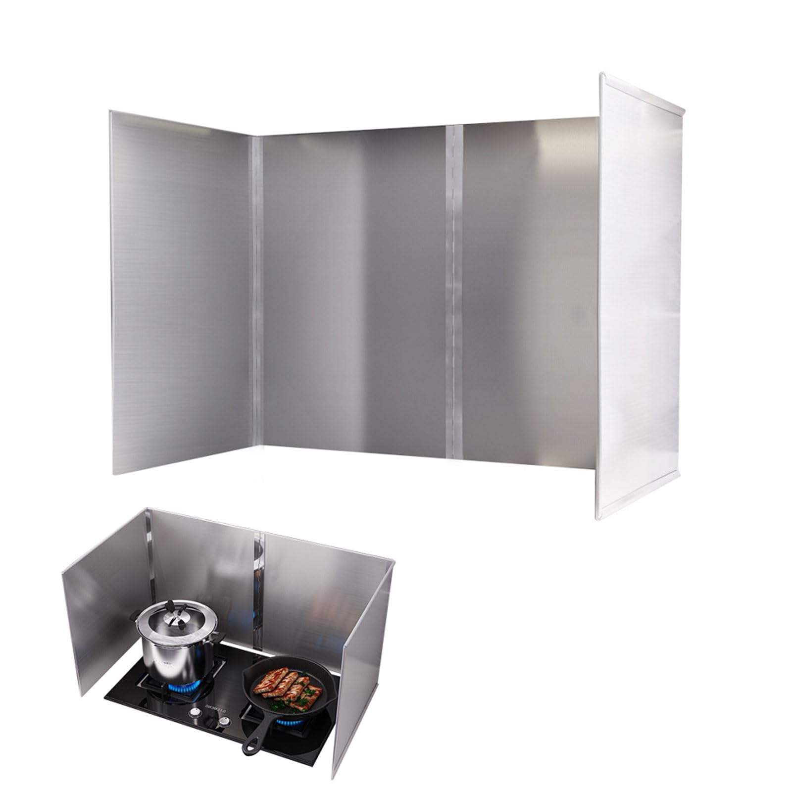 Plaque Anti Projection Cuisine Garde éclaboussante En Acier En Acier Inoxydable Pour La Cuisine De Cuisine, Pliage Des éclaboussures Pour Les Outils De Cuisson Des écrans éclaboussant(Size:45*80*60cm)