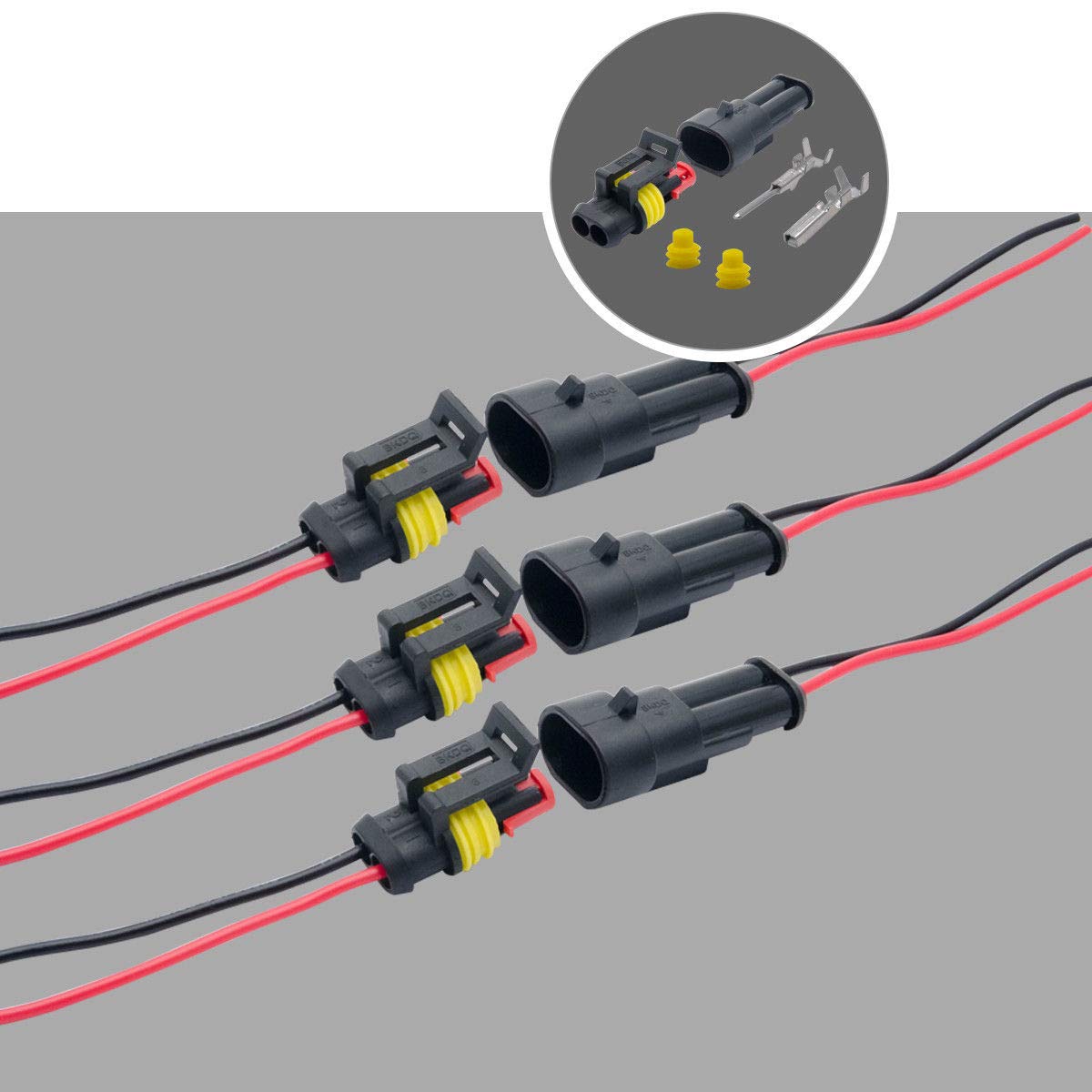 HEBEOT 10 Pezzi 2 - Pin Way Car Auto Connettore Elettrico Spina Kit - Foto 8