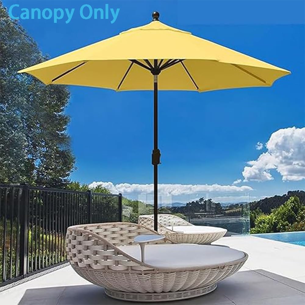 GJHYNT Patio Umbrella Replacement Cover 6.6ft 9ft 10ft Outdoor Umbrella Replacement Canopy, 6/8 Arms Parasol Canopy Replacement Cloth UV Protective(Burgundy,2m/6.6ft-8ribs)
