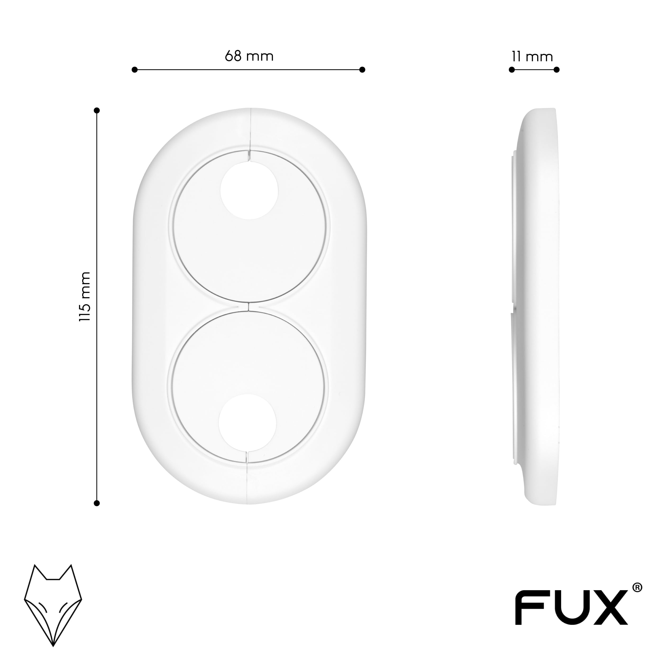 FUX 5 Pcs Cache Tuyau Rosace Radiateur 22mm Blanc - Rosace Double pour Coffrage PVC