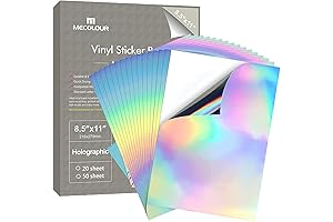 MECOLOUR: Premium Holographic Vinyl Sticker Paper for Vivid, Durable, Cricut-Compatible Creations