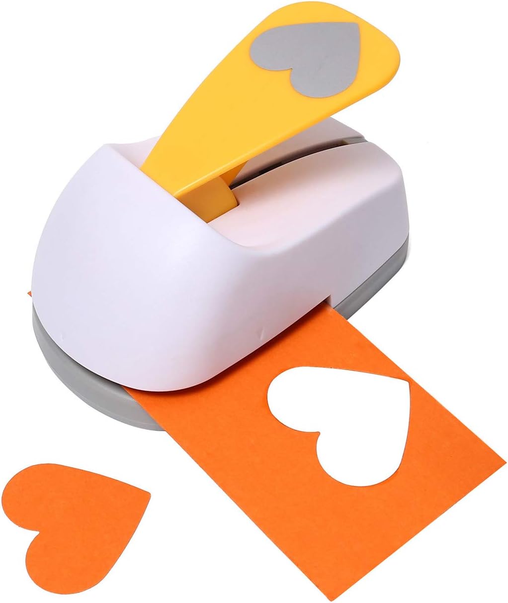 ASPERFFORT Craft Lever Punch 2 inch Heart Punch DIY Handmade Craft PunchPaper Punch(2 inch White Heart)