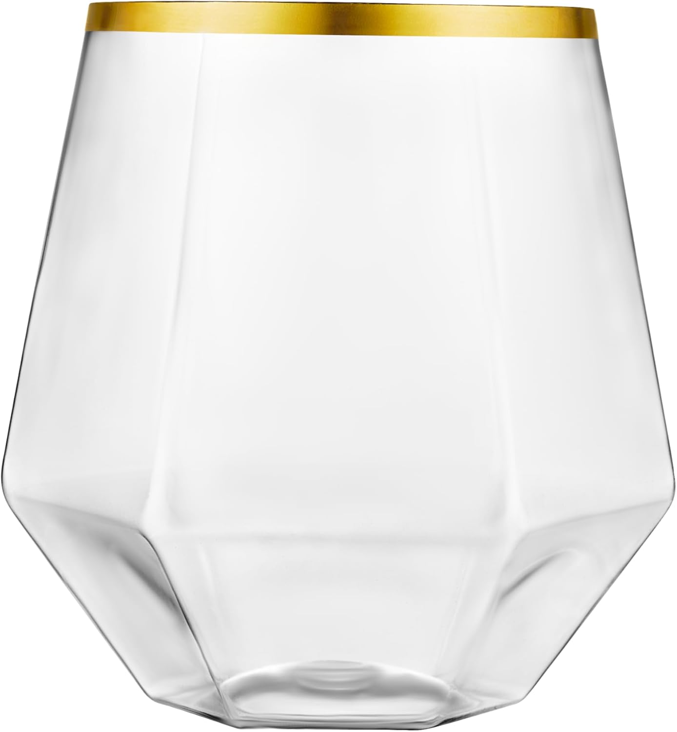 40 Pack Diamond Plastic Wine Glasses Disposable, Gold Cups, Wine Cups, Cocktail Glasses, Plastic Glasses Drinking, Outdoor or Indoor Wine Glasses for Parties, 12 Ounce - Image 6
