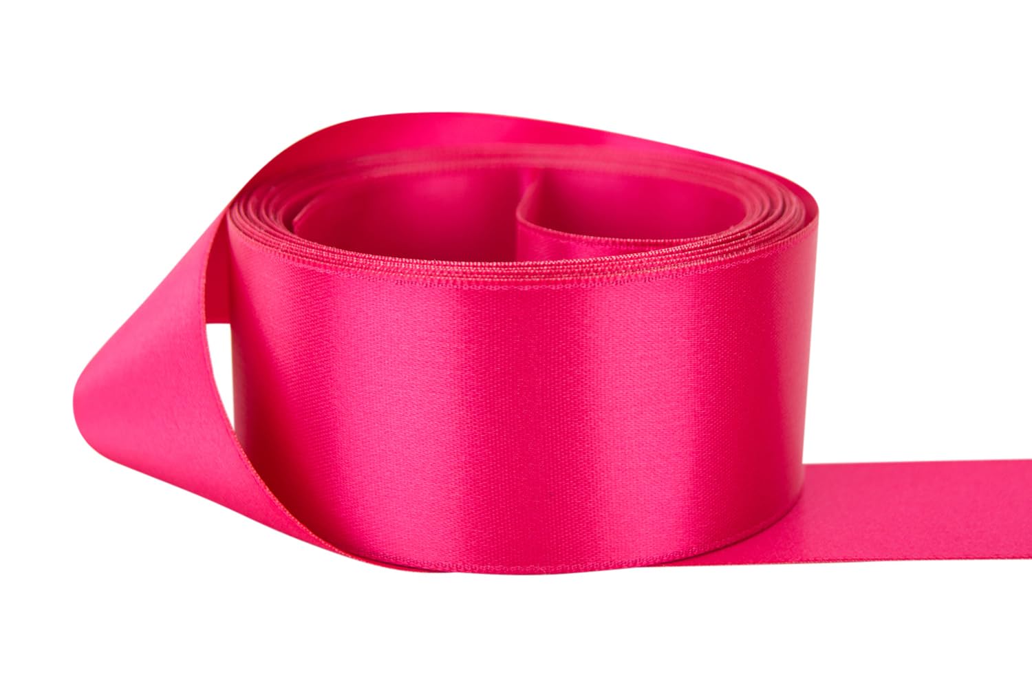 Ribbon Bazaar Double Faced Satin - Premium Gloss Finish - 100% Polyester Ribbon for Gift Wrapping, Crafts, Scrapbooking, Hair Bow, Decorating &amp; More - 7/8" Geranium 50yd Spool