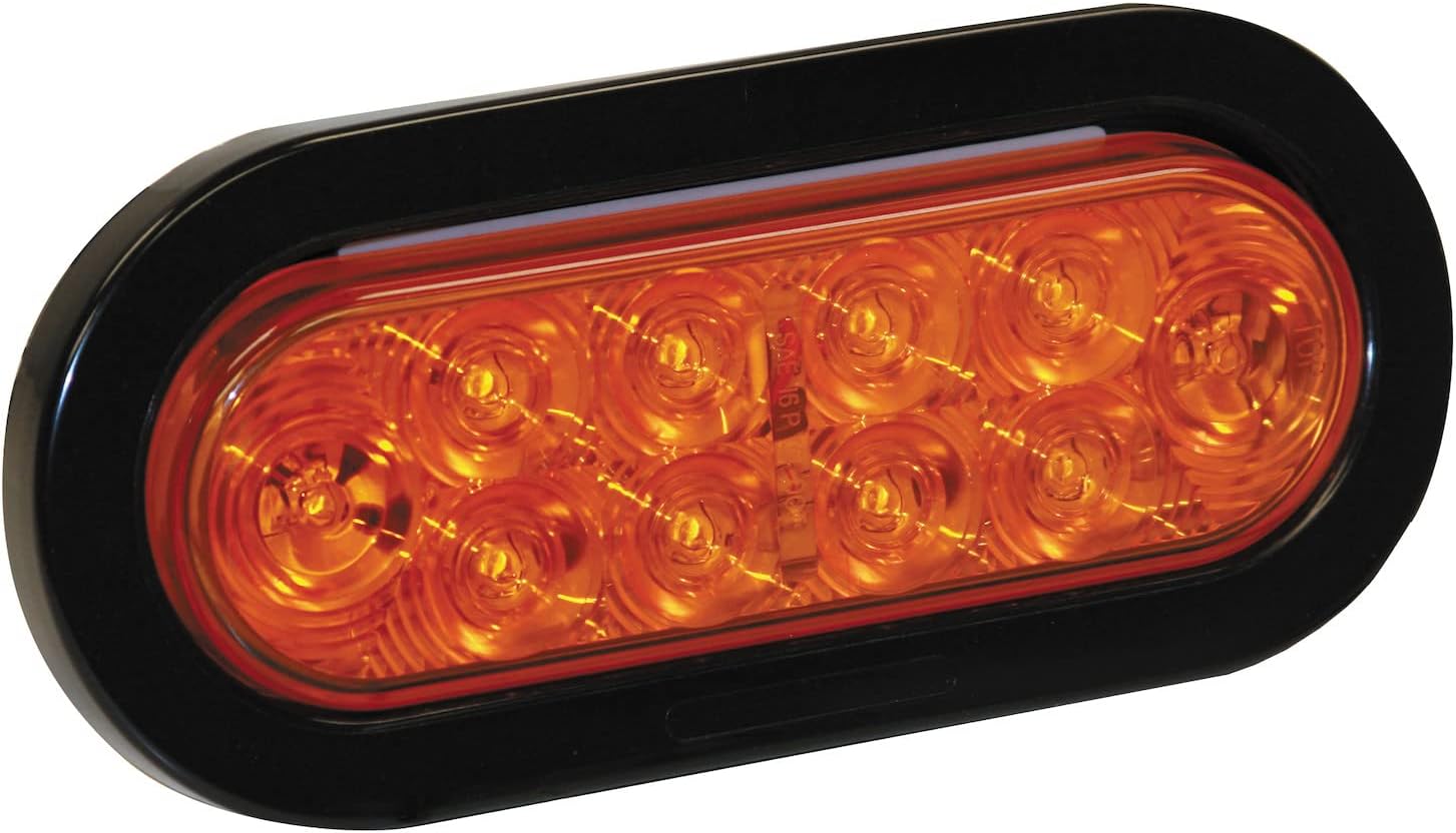 Buyers Products 5626210 LED 6 Inch Oval Rear Back Up Light/Stop/Turn Signal Light for Trucks, 10 LEDS, Amber
