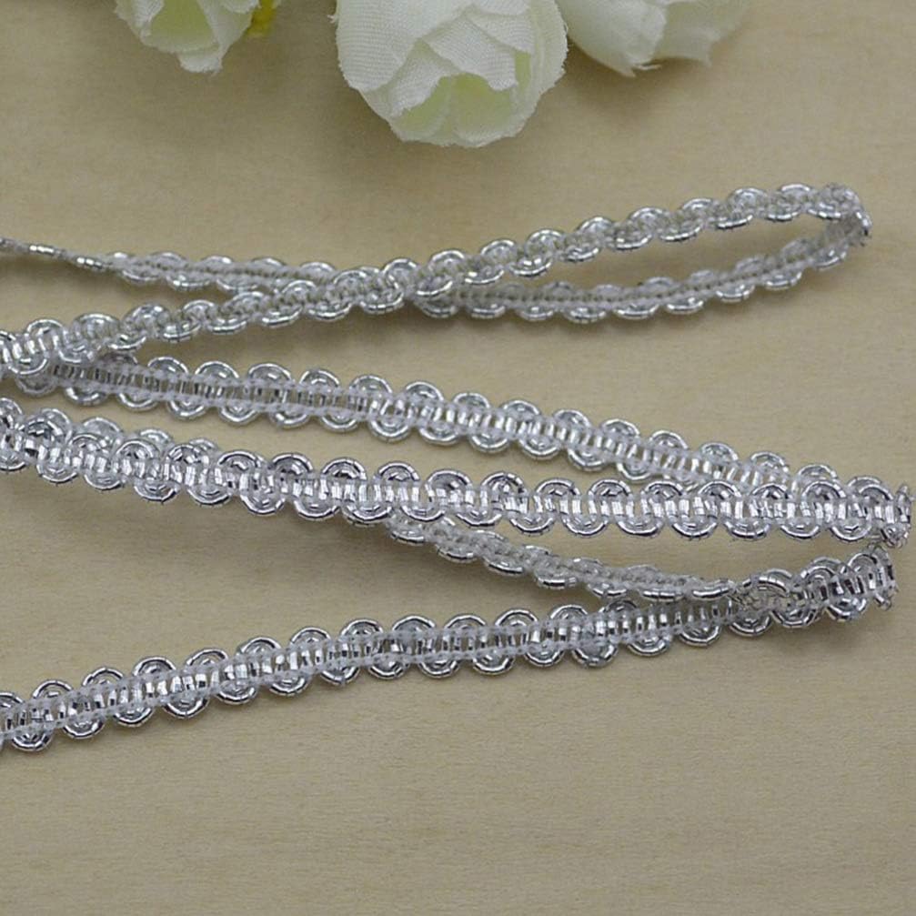 SUPVOX Braided Gimp Trim Crafts Braid Trim Ribbon Metallic Braid Trim Embellishment for Wedding Birthday Party Decoration 10m
