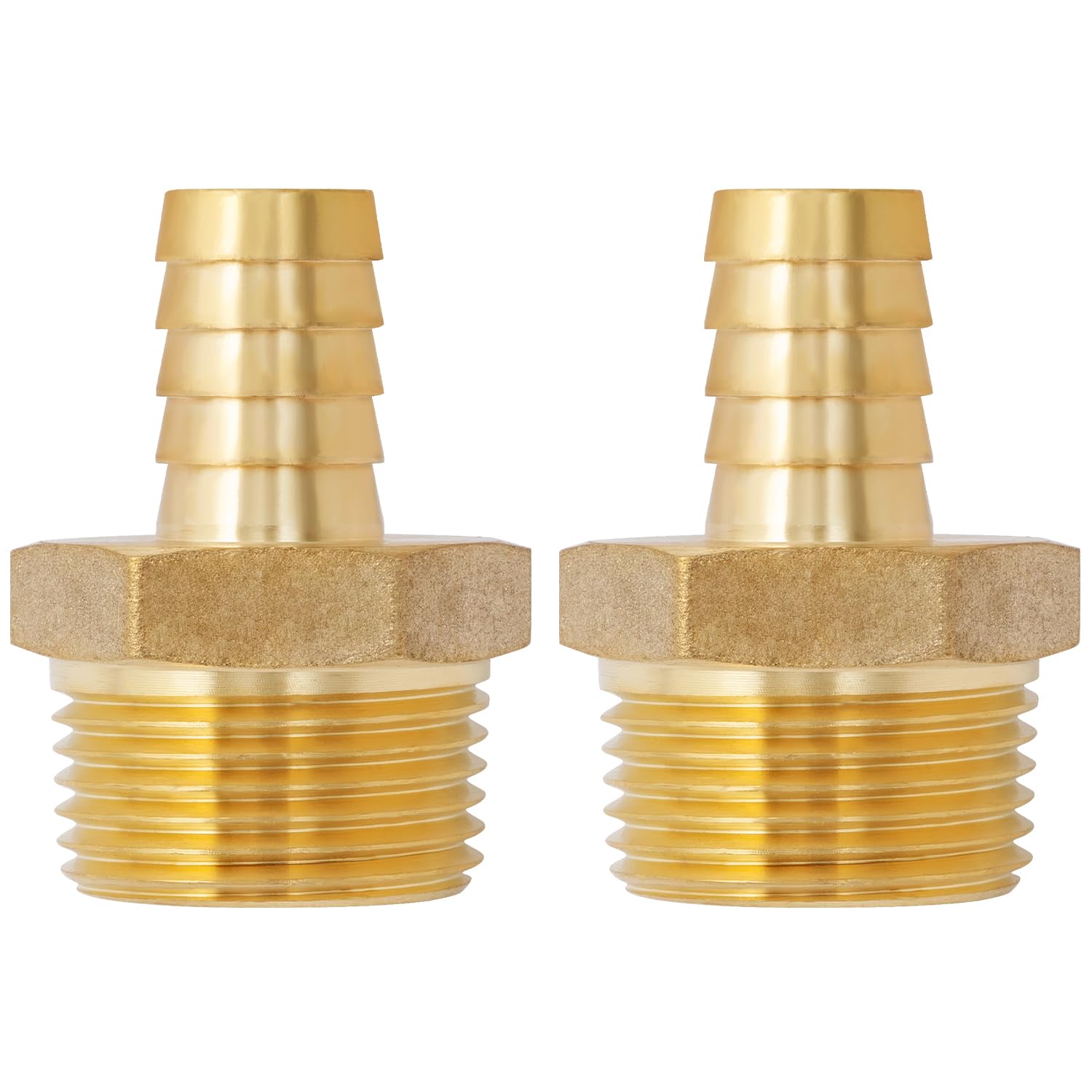 SUNGATOR 1" NPT to 5/8" Barb, Hose Barb Fitting, Air Hose Fitting, 2-Pack