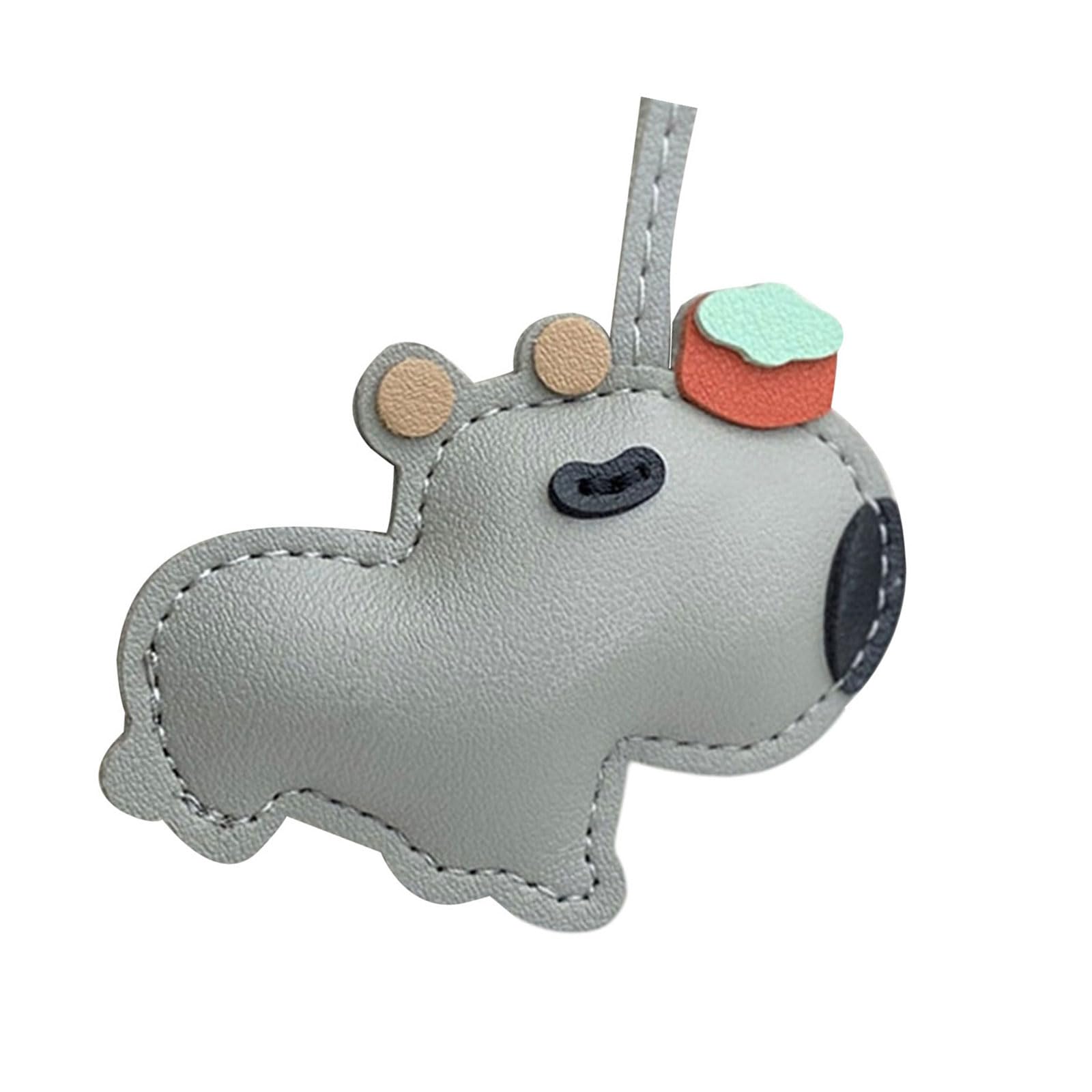 OSNIYAW PU Leather Animal Shape Pendant Decoration for Handbags and Luggage Hydrochoerus Lanyard Charm