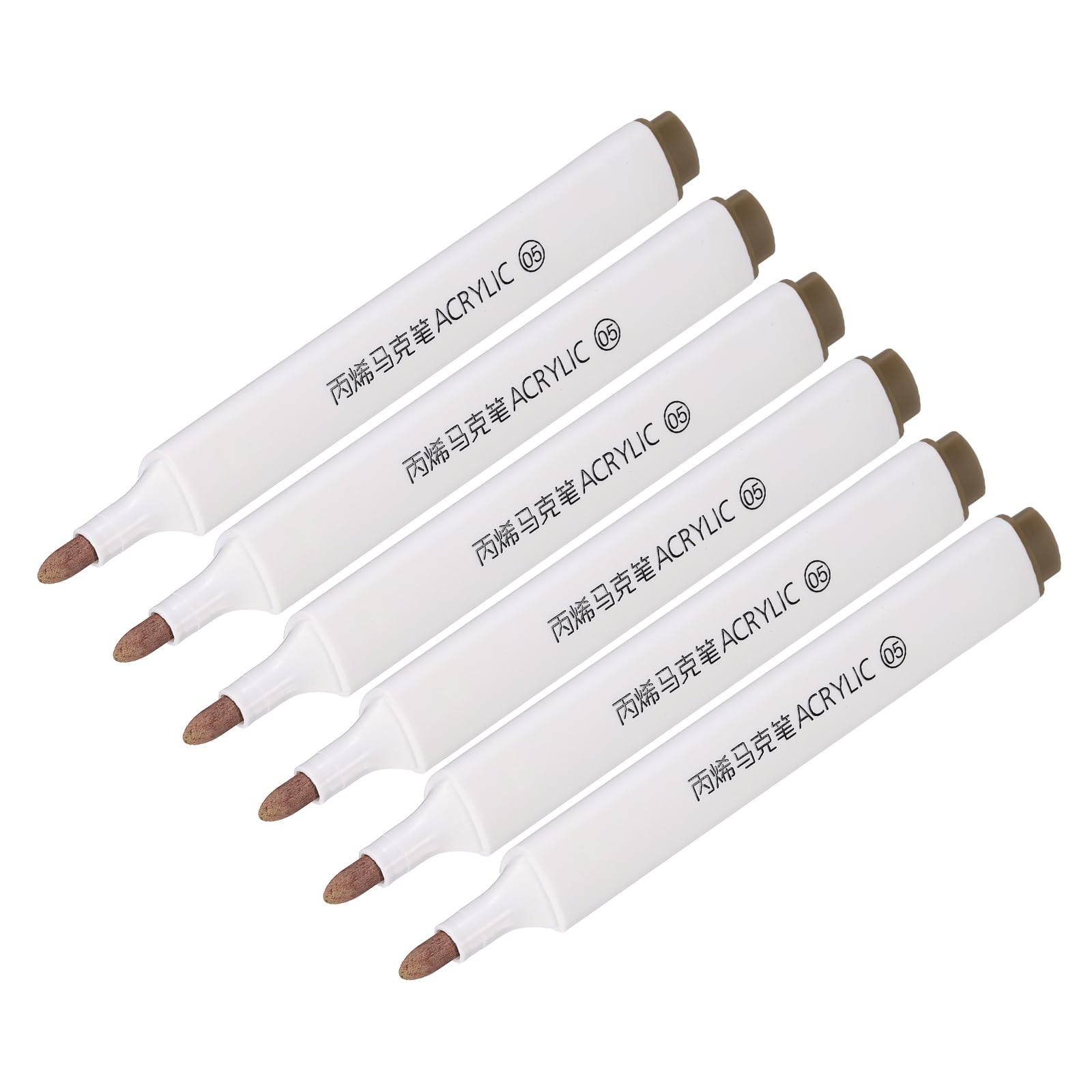 PATIKIL Acrylic Paint Marker Pens, 6Pcs Bold Tip Paint Pen Waterproof Water Based for Rock Painting Wood DIY Craft Glass Ceramic Canvas, Milk Tea