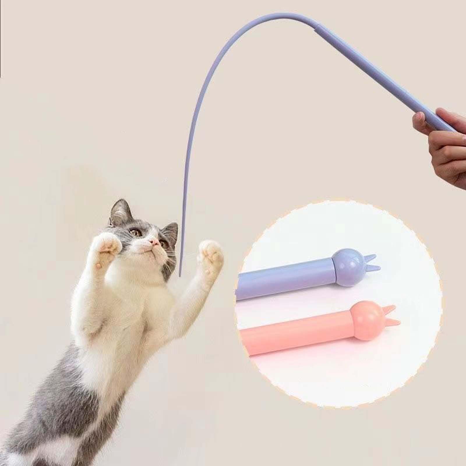 Katzenangel Mit Silikon-Mausschwanz – 77 Cm Lang, Interaktives Spielzeug Für Katzen