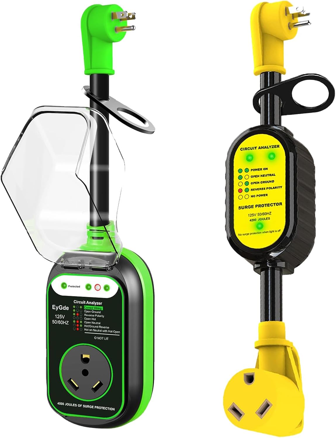 EyGde 15 Amp to 30 Amp 110 RV Adapter with Surge Protector+15 Amp to 30 Amp 110 RV Adapter with Surge Protector