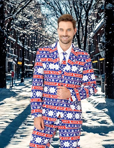 Men's 3-Piece Halloween & Christmas Suit, Two Button Jacket & Pants & Tie2