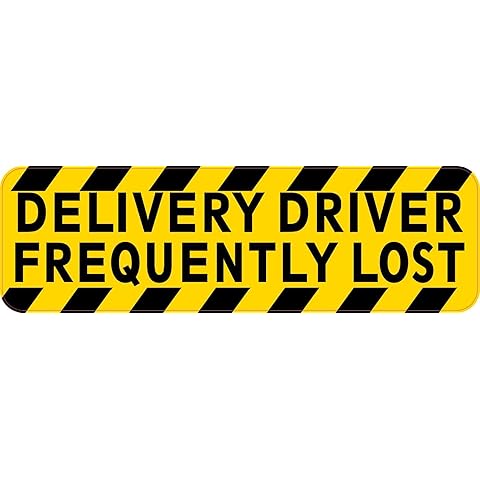 StickerTalk Delivery Driver Frequently Lost Vinyl Sticker, 10 inches by 3 inches