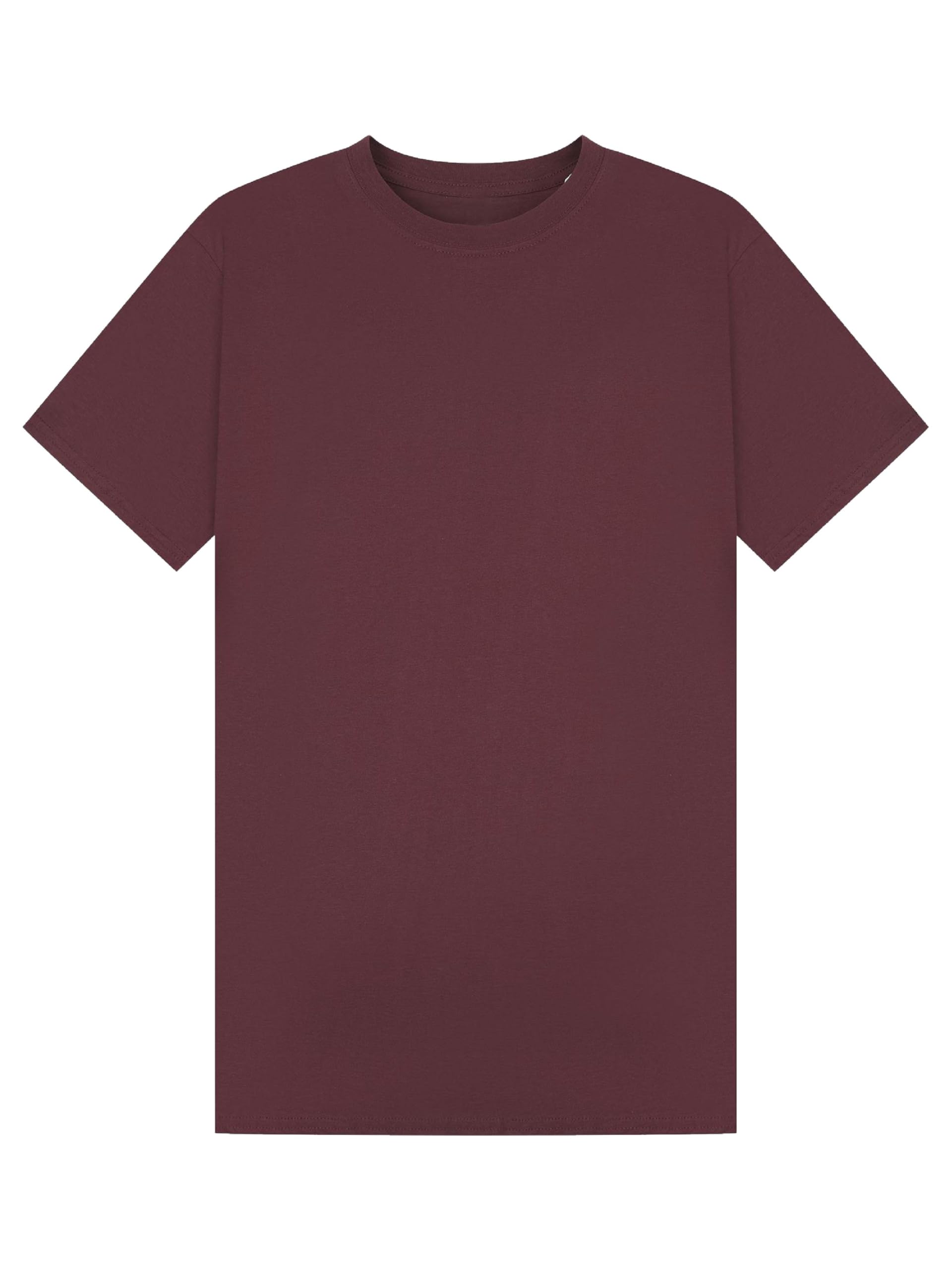 Coozo Unisex Maroon Ringspun Classic Crew Necked T-Shirt - L