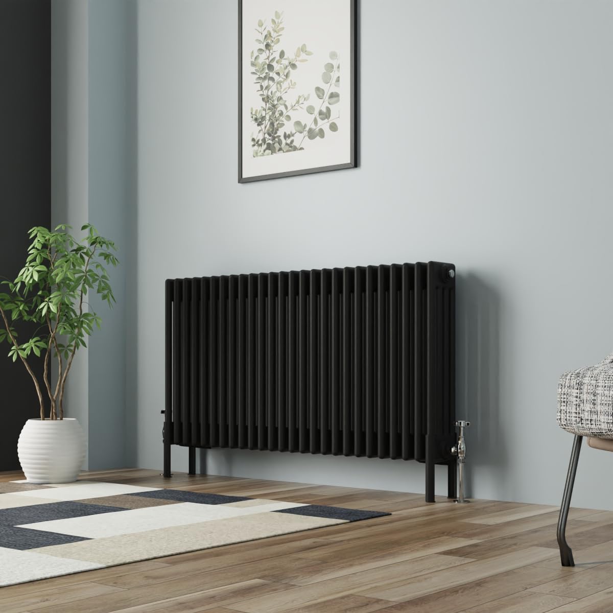 NRG Cast Iron Radiator Four Column 600x1190mm Black