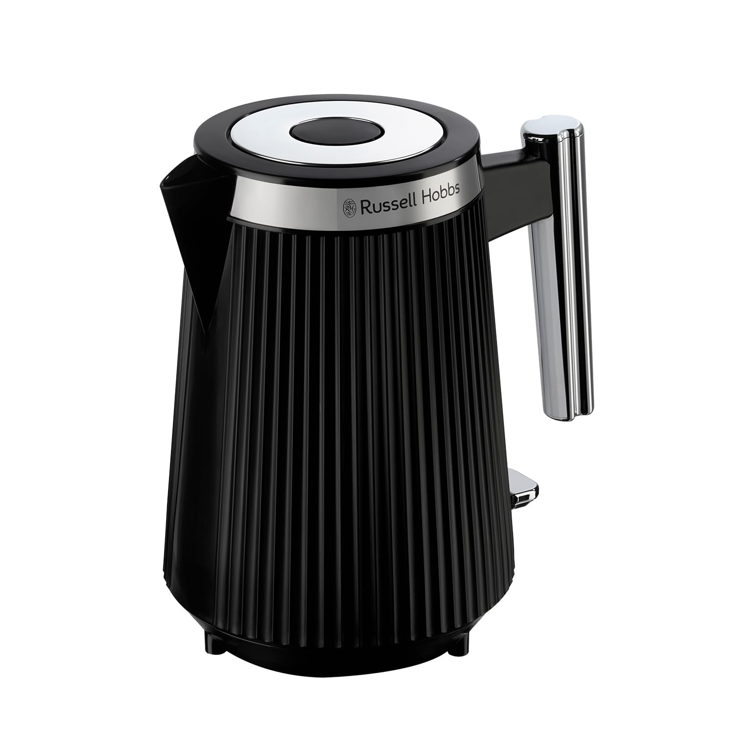 Russell Hobbs Kettle, Brontë Black 1.7L Stylish Matte & Silver Design 3000W