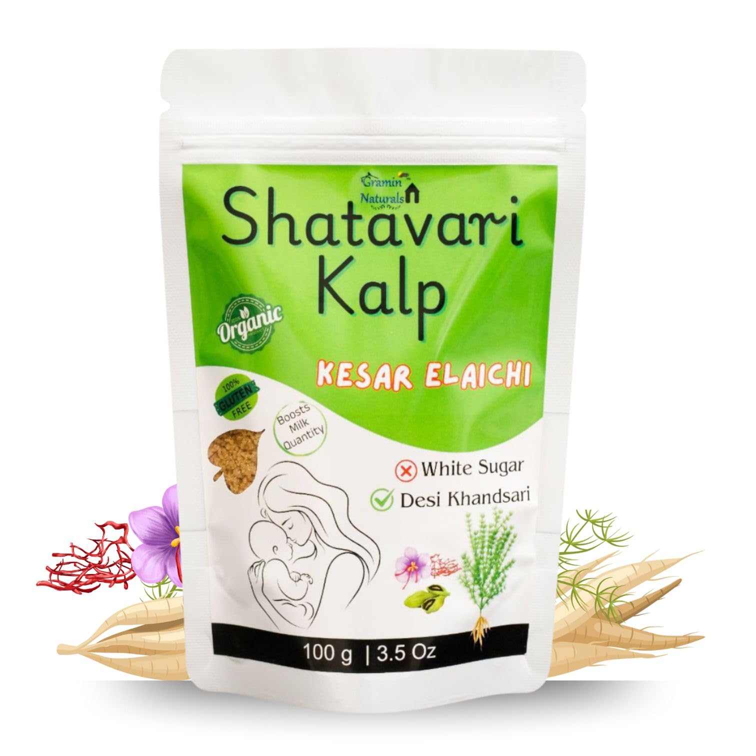 GraminNaturals Organic Shatavari Kalp for Women | Chocolate Flavour | Lactation & Wellness Supplement | Supports Breast Milk Production | Nourishes Lactating Mothers | Made with Desi Khandsari | No Refined White Sugar | 100 g — Amazon image 8