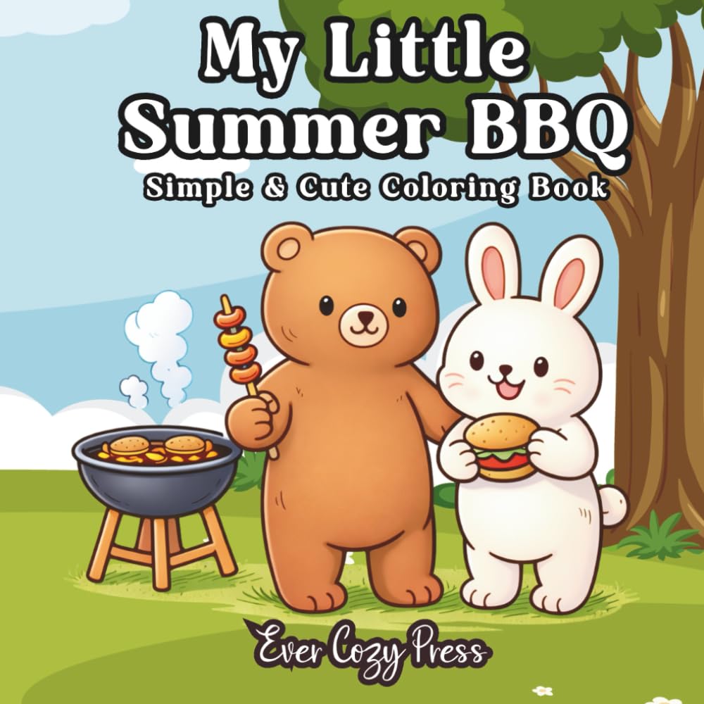 My Little Summer BBQ: Coloring Book for Adults and Kids, Bold and Easy, Simple and Big Designs for Relaxation (My Little Coloring Books)