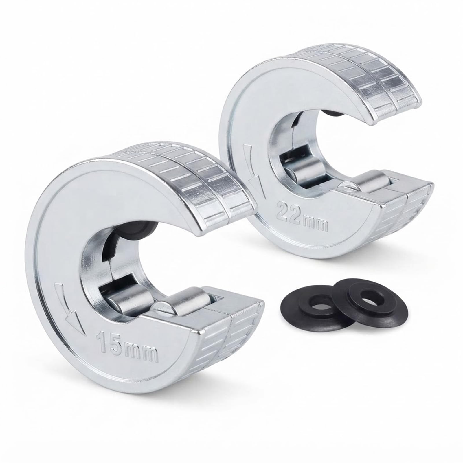 15mm & 22mm Pipe Cutter Set with 2 Spare Blades Tube Cutter