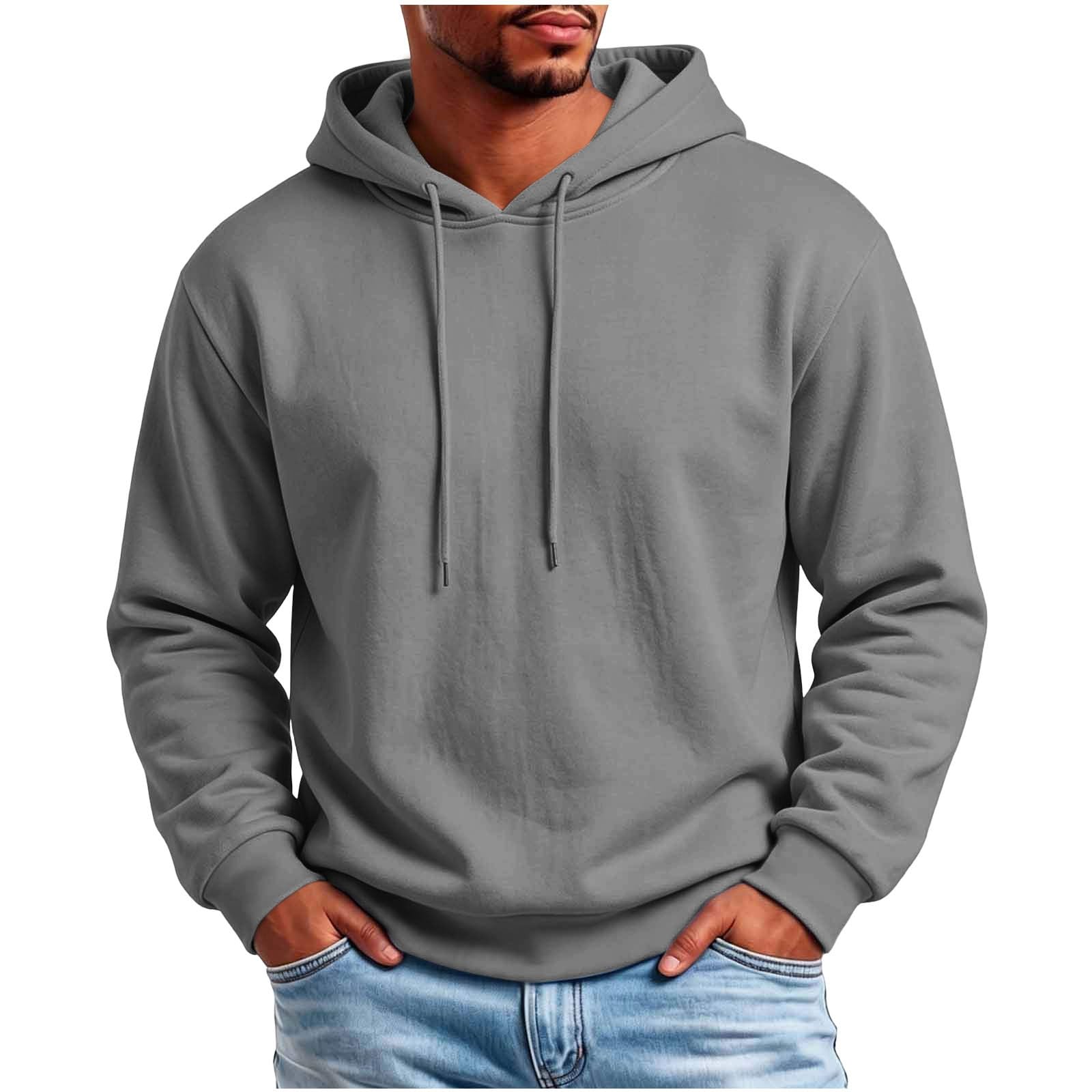 Hoodie Herren Kapuzenpullover Fleece Kapuzenpulli Pullover Baumwoll | Winter Hoody, Sweatshirt mit Kapuze, Basic Kapuzenpullover, mit Kordelzug, Warm, für Alltag Outdoor, Bequemer
