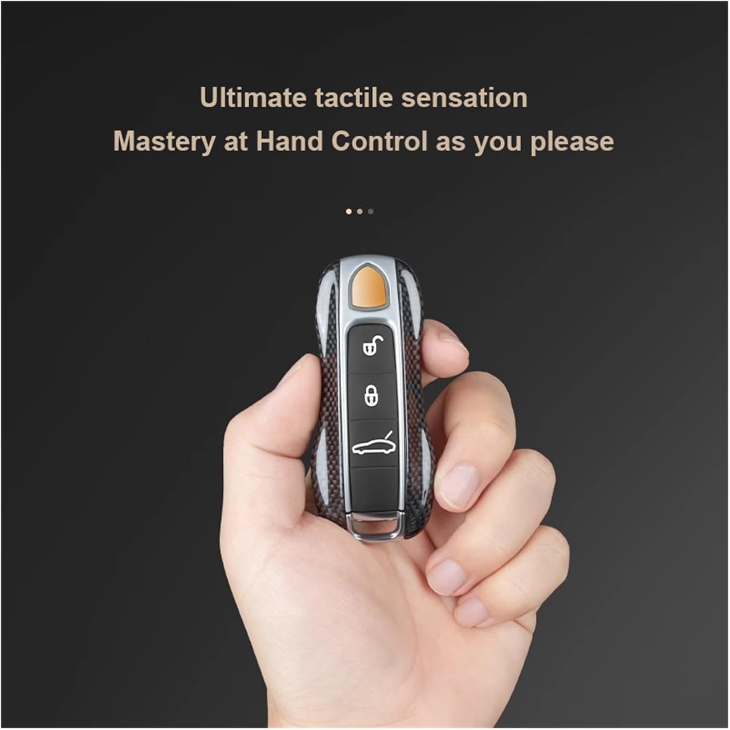Real Carbon Fiber Key Fob Cover Compatible With Porsche Macan Cayenne 718 Boxster Cayman Panamera 911 Taycan Key Housing Cover Shell Case(Style 2)