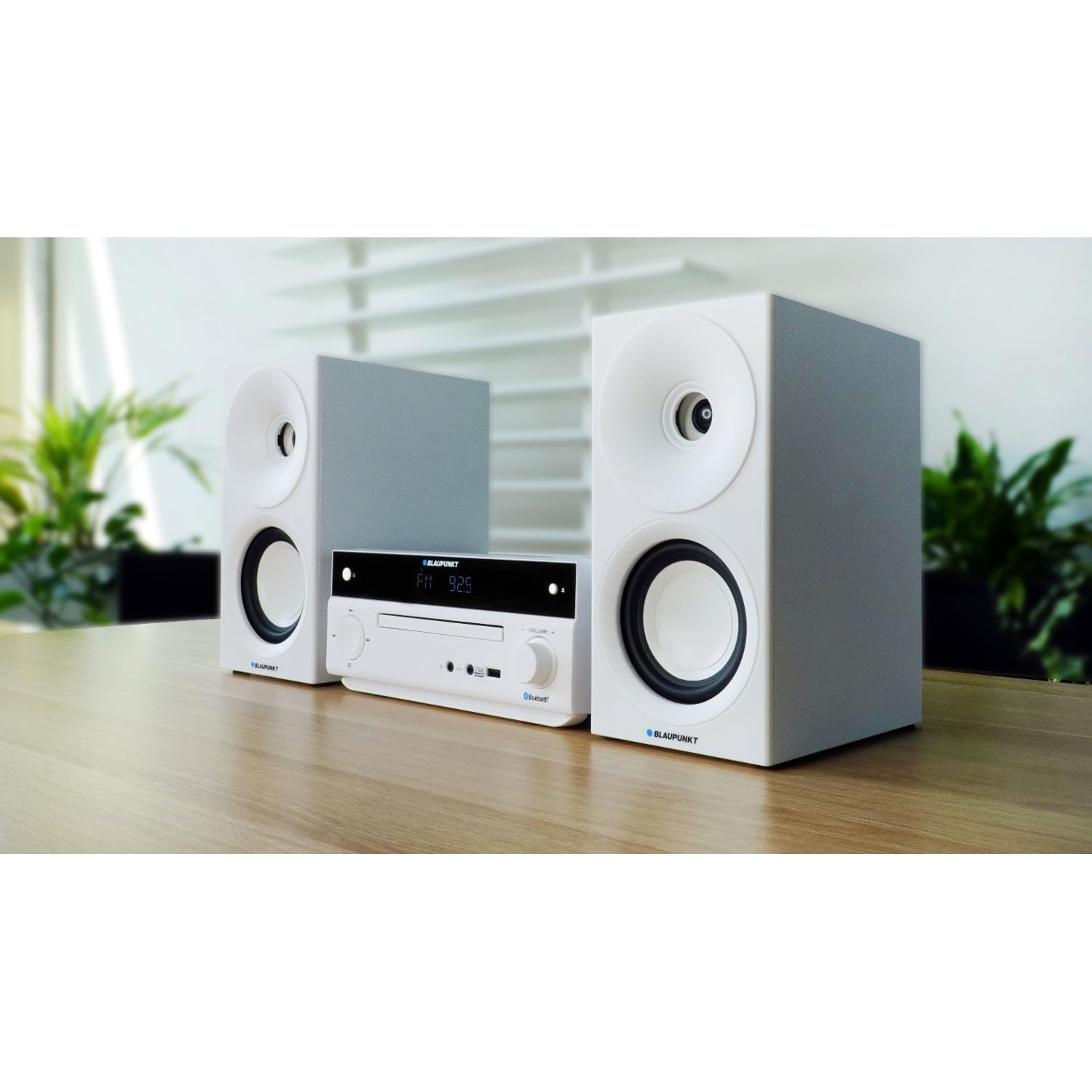 Blaupunkt MS30.02BT micro impianto stereo Bluetooth HDMI ARC | Ottico USB AUX Radio FM CD 150 W RMS Sveglia telecomando altoparlante basso Reflex (bianco)