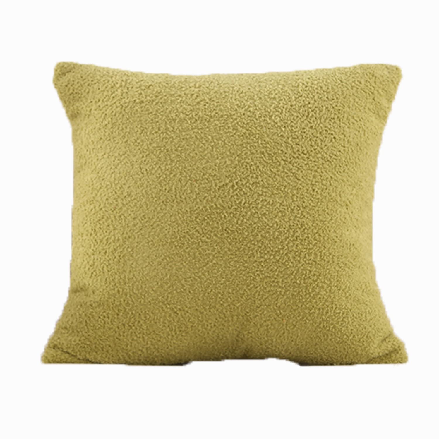 Fundas de cojín de forro polar de peluche, fundas de almohada cuadradas, fundas de almohada decorativas, para sofá sala de estar (verde mostaza, 45 x 45 cm (juego de 8))