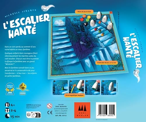 Schmidt Spiele 88930 Escalier hanté, Jeux de Société Famille & Junior, Marque DREI Magier