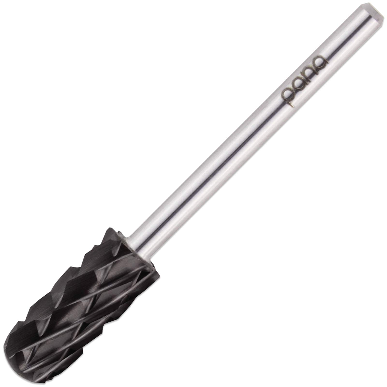 PANASmooth Top Small Barrel 3/32" Shank Size - (DLC Black, 5X Coarse Grit) - Fast remove Acrylic or Hard Gel Nail Drill Bit for Manicure Pedicure Salon Professional or Beginner