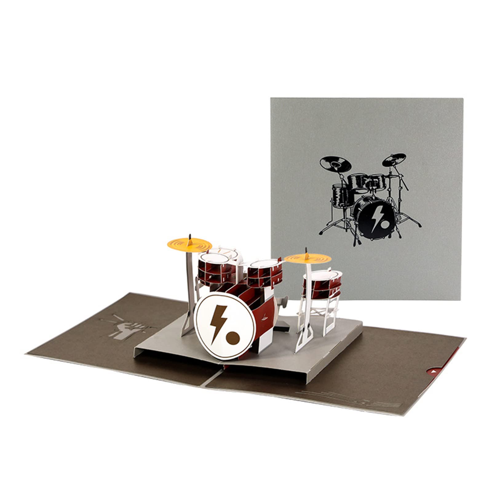 Buxuaaaa Girls Multicolor 3D Instrument Drum Greeting Card With Envelope Kit Surprise Mysterious Paper Cards For Children Kids Boy Greeting Card For Birthday